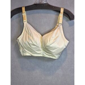 Fantiny Pale Yellow Full Coverage Comfort Bra C85 38C Wireless Satin Mesh New
